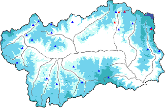 Snow depth + automatic weather station data (AWS) + Modello 1 AINEVA (MOD1) data above 2000 m