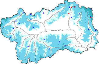 Snow depth + automatic weather station data (AWS) + Modello 1 AINEVA (MOD1) data above 2000 m