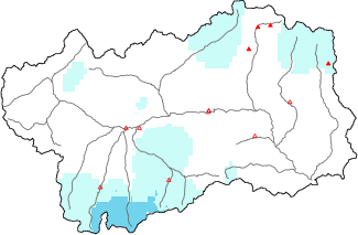 New snow in the last 24h + Modello 1 AINEVA (MOD1) data