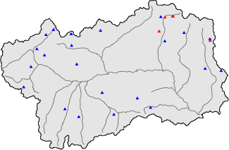 Hauter de neige + donn&eacute;es de station automatiques (AWS) + donn&eacute;es Modello 1 AINEVA (MOD1) au-dessus de 2000 m