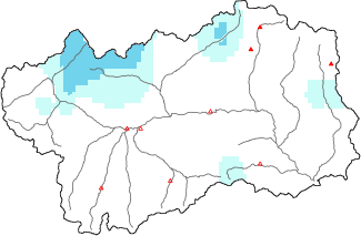 New snow in the last 24h + Modello 1 AINEVA (MOD1) data
