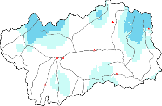 Neige fra&icirc;che dans les derni&egrave;res 72h + donn&eacute;es Modello 1 AINEVA (MOD1)