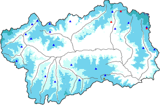 Hauter de neige + donn&eacute;es de station automatiques (AWS) + donn&eacute;es Modello 1 AINEVA (MOD1) au-dessus de 2000 m