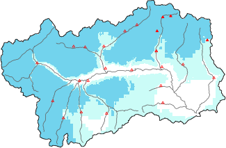 New snow in the last 24h + Modello 1 AINEVA (MOD1) data