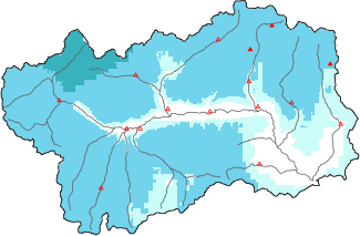 Neige fra&icirc;che dans les derni&egrave;res 72h + donn&eacute;es Modello 1 AINEVA (MOD1)