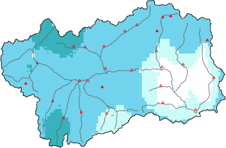 New snow in the last 24h + Modello 1 AINEVA (MOD1) data