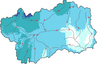 New snow in the last 72h + Modello 1 AINEVA (MOD1) data