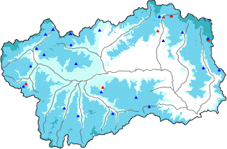 Snow depth + automatic weather station data (AWS) + Modello 1 AINEVA (MOD1) data above 2000 m