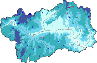 Snow depth + automatic weather station data (AWS) + Modello 1 AINEVA (MOD1) data above 2000 m
