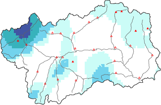New snow in the last 24h + Modello 1 AINEVA (MOD1) data