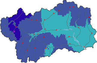 New snow in the last 72h + Modello 1 AINEVA (MOD1) data