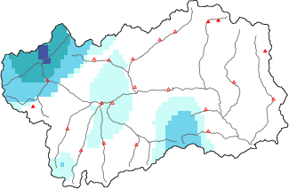 New snow in the last 24h + Modello 1 AINEVA (MOD1) data