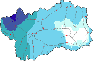 New snow in the last 72h + Modello 1 AINEVA (MOD1) data