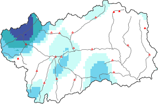 Neige fraîche dans les dernières 72h + données Modello 1 AINEVA (MOD1)