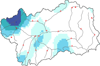 New snow in the last 72h + Modello 1 AINEVA (MOD1) data