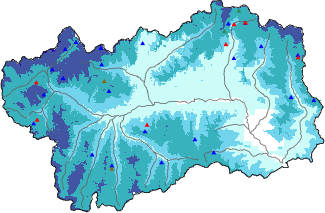 Snow depth + automatic weather station data (AWS) + Modello 1 AINEVA (MOD1) data above 2000 m