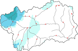 New snow in the last 72h + Modello 1 AINEVA (MOD1) data
