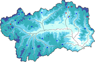 Hauter de neige + donn&eacute;es de station automatiques (AWS) + donn&eacute;es Modello 1 AINEVA (MOD1) au-dessus de 2000 m