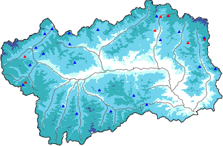 Snow depth + automatic weather station data (AWS) + Modello 1 AINEVA (MOD1) data above 2000 m