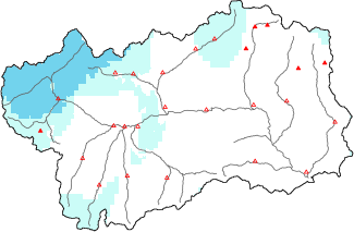 Neige fra&icirc;che dans les derni&egrave;res 72h + donn&eacute;es Modello 1 AINEVA (MOD1)