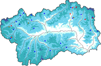 Hauter de neige + donn&eacute;es de station automatiques (AWS) + donn&eacute;es Modello 1 AINEVA (MOD1) au-dessus de 2000 m
