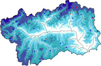 Snow depth + automatic weather station data (AWS) + Modello 1 AINEVA (MOD1) data above 2000 m