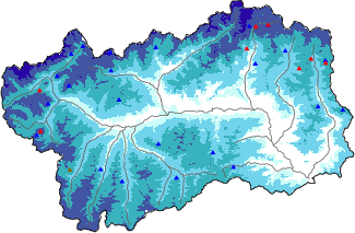 Snow depth + automatic weather station data (AWS) + Modello 1 AINEVA (MOD1) data above 2000 m