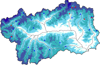 Hauter de neige + données de station automatiques (AWS) + données Modello 1 AINEVA (MOD1) au-dessus de 2000 m