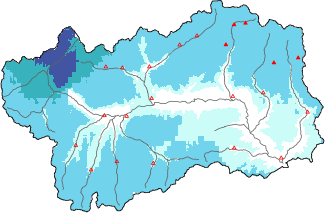 New snow in the last 72h + Modello 1 AINEVA (MOD1) data