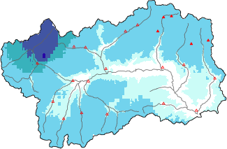 New snow in the last 72h + Modello 1 AINEVA (MOD1) data