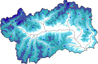 Snow depth + automatic weather station data (AWS) + Modello 1 AINEVA (MOD1) data above 2000 m