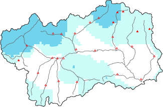 New snow in the last 24h + Modello 1 AINEVA (MOD1) data