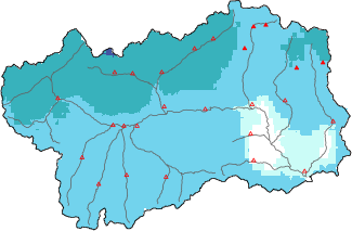 New snow in the last 24h + Modello 1 AINEVA (MOD1) data