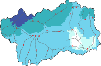 New snow in the last 72h + Modello 1 AINEVA (MOD1) data