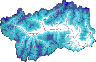 Hauter de neige + donn&eacute;es de station automatiques (AWS) + donn&eacute;es Modello 1 AINEVA (MOD1) au-dessous de 2000 m