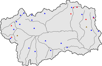 Hauter de neige + donn&eacute;es de station automatiques (AWS) + donn&eacute;es Modello 1 AINEVA (MOD1) au-dessus de 2000 m