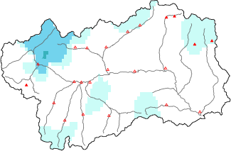 Neige fra&icirc;che dans les derni&egrave;res 72h + donn&eacute;es Modello 1 AINEVA (MOD1)
