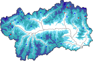 Hauter de neige + donn&eacute;es de station automatiques (AWS) + donn&eacute;es Modello 1 AINEVA (MOD1) au-dessus de 2000 m