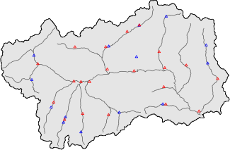 Hauter de neige + donn&eacute;es de station automatiques (AWS) + donn&eacute;es Modello 1 AINEVA (MOD1) au-dessous de 2000 m