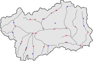 Hauter de neige + donn&eacute;es de station automatiques (AWS) + donn&eacute;es Modello 1 AINEVA (MOD1) au-dessous de 2000 m