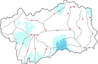 Neige fra&icirc;che dans les derni&egrave;res 72h + donn&eacute;es Modello 1 AINEVA (MOD1)