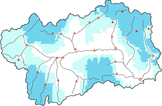 Neige fra&icirc;che dans les derni&egrave;res 24h + donn&eacute;es Modello 1 AINEVA (MOD1)