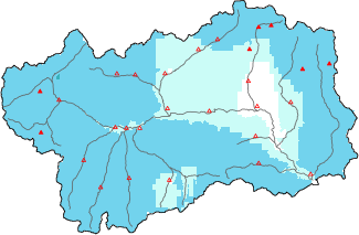 Neige fra&icirc;che dans les derni&egrave;res 24h + donn&eacute;es Modello 1 AINEVA (MOD1)