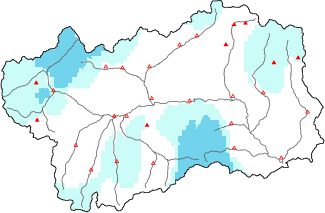 Neige fra&icirc;che dans les derni&egrave;res 24h + donn&eacute;es Modello 1 AINEVA (MOD1)