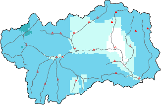 Neige fra&icirc;che dans les derni&egrave;res 72h + donn&eacute;es Modello 1 AINEVA (MOD1)