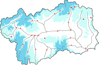 Neige fra&icirc;che dans les derni&egrave;res 24h + donn&eacute;es Modello 1 AINEVA (MOD1)
