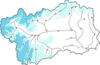 Neige fra&icirc;che dans les derni&egrave;res 24h + donn&eacute;es Modello 1 AINEVA (MOD1)