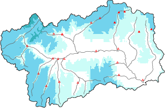 Neige fra&icirc;che dans les derni&egrave;res 72h + donn&eacute;es Modello 1 AINEVA (MOD1)