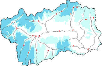 Neige fra&icirc;che dans les derni&egrave;res 72h + donn&eacute;es Modello 1 AINEVA (MOD1)