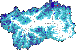 Hauter de neige + donn&eacute;es de station automatiques (AWS) + donn&eacute;es Modello 1 AINEVA (MOD1) au-dessus de 2000 m